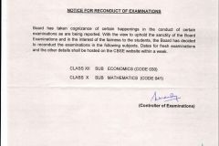 NOTICE FOR RECONDUCT OF EXAMINATION-2018